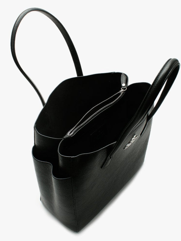 Large Johanna Black Leather Shopper Bag