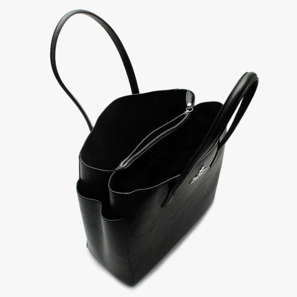 Large Johanna Black Leather Shopper Bag
