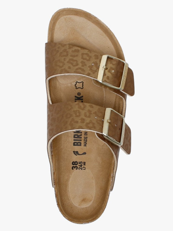 Arizona Leopard Gold Birko-Flor Two Bar Mules