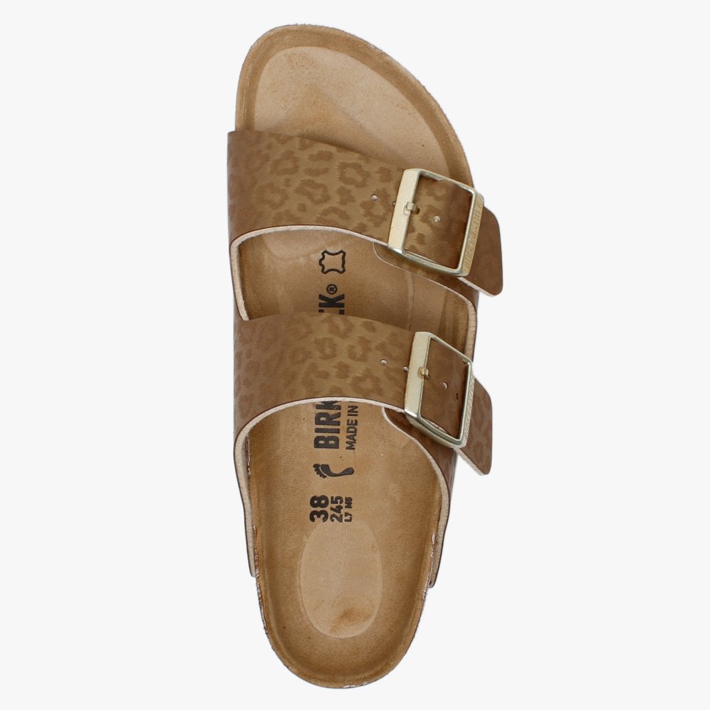 Arizona Leopard Gold Birko-Flor Two Bar Mules