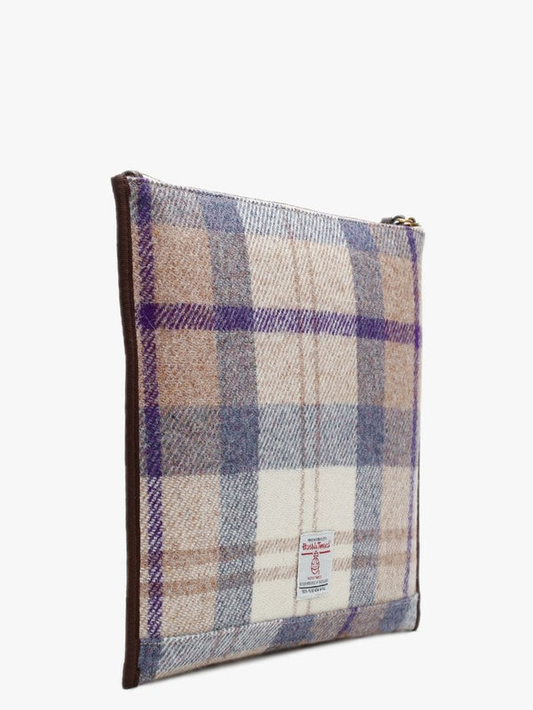 Elena Purple Wool Tartan Pouch