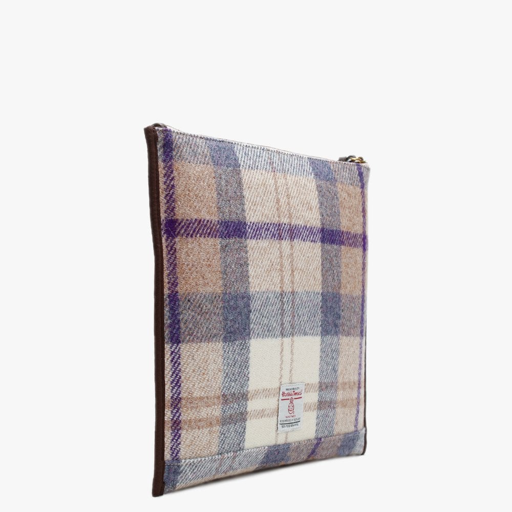 Elena Purple Wool Tartan Pouch