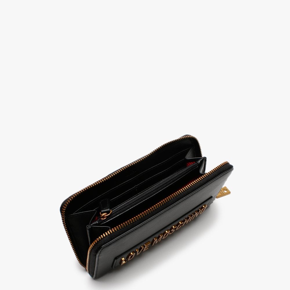 Large Logo Black Zip Around Purse