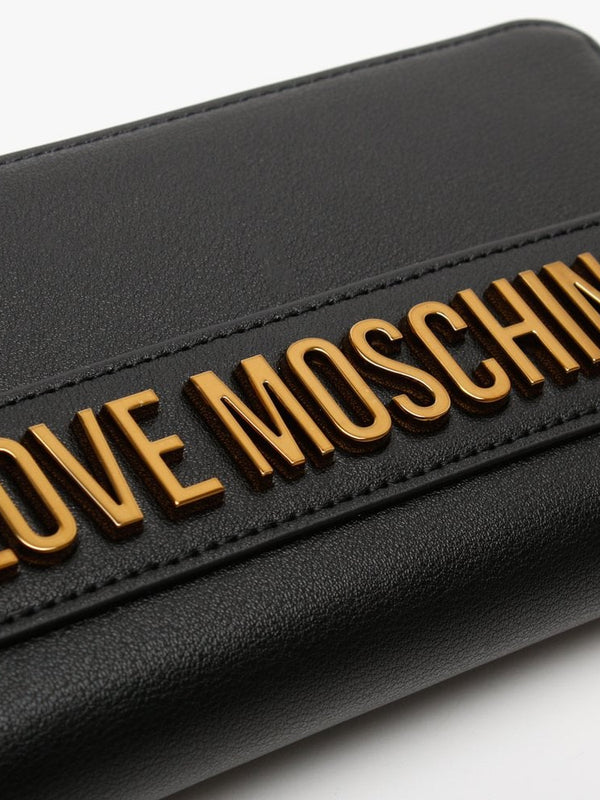 Large Logo Black Zip Around Purse