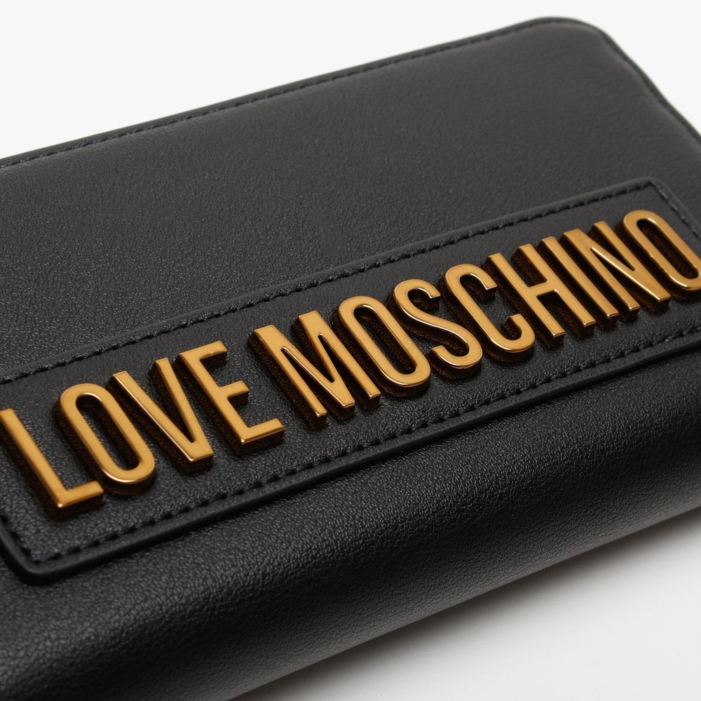 Large Logo Black Zip Around Purse