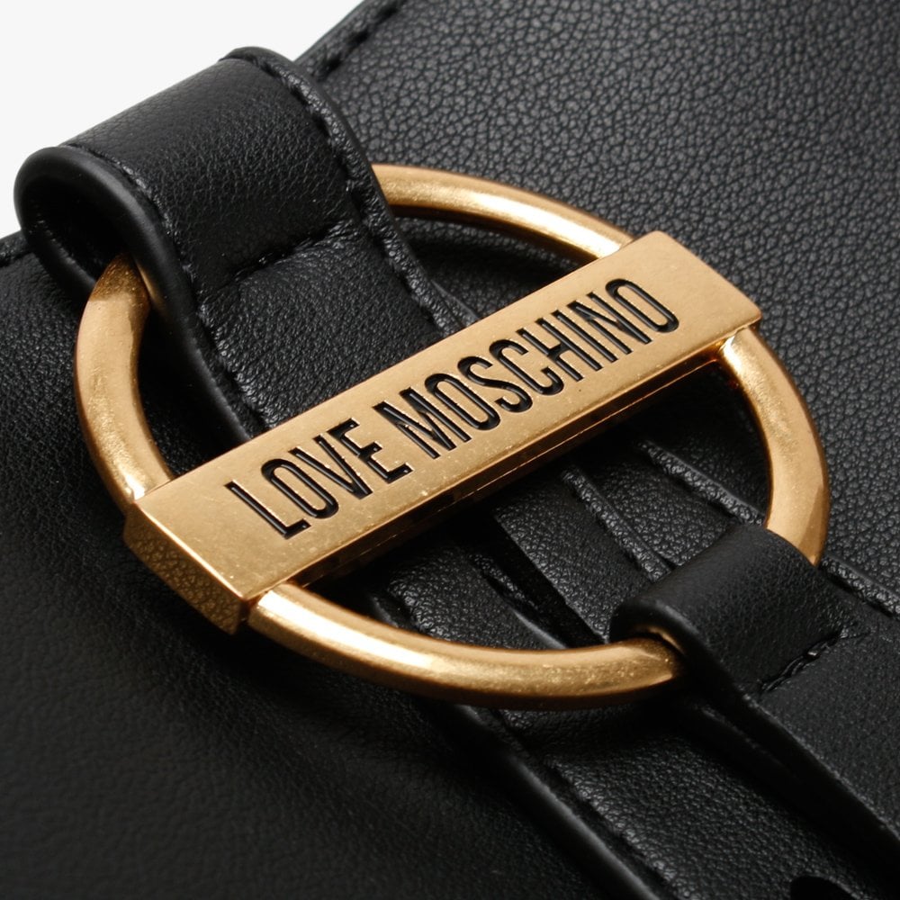 Circle Detail Black Bucket Bag