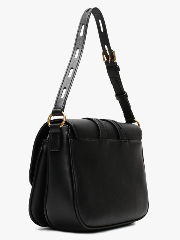 Circle Detail Black Shoulder Bag