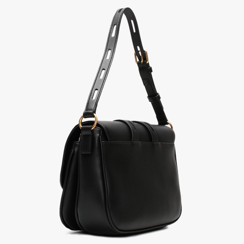 Circle Detail Black Shoulder Bag