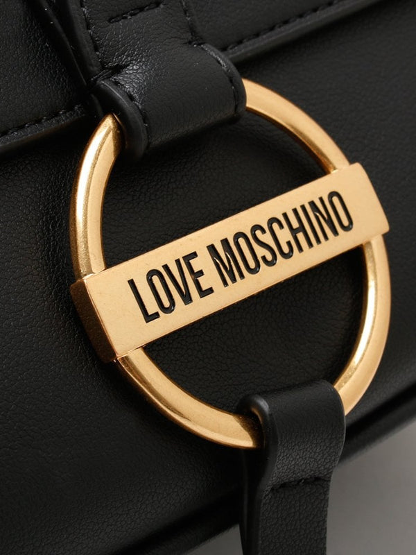 Circle Detail Black Shoulder Bag