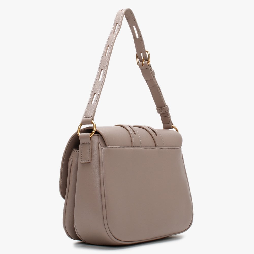 Circle Detail Taupe Shoulder Bag