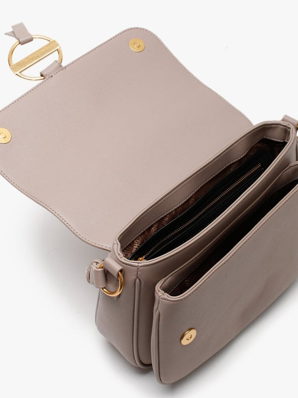 Circle Detail Taupe Shoulder Bag