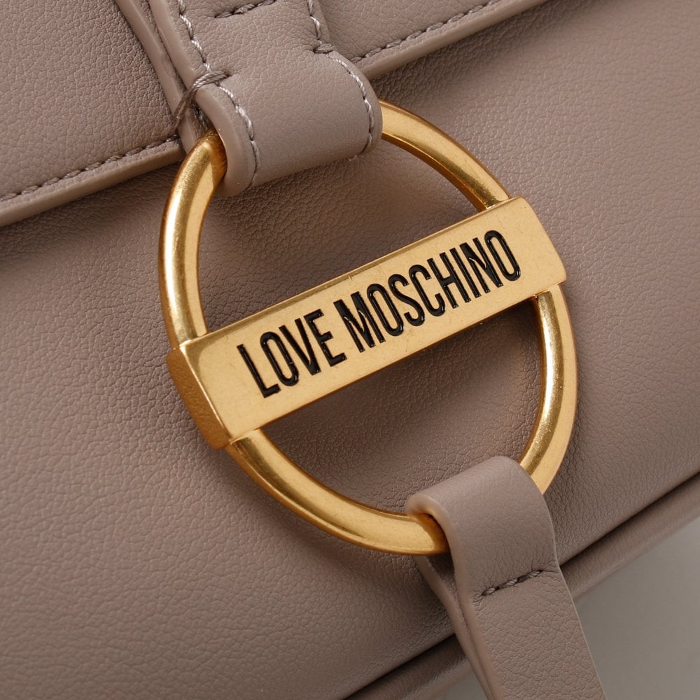 Circle Detail Taupe Shoulder Bag