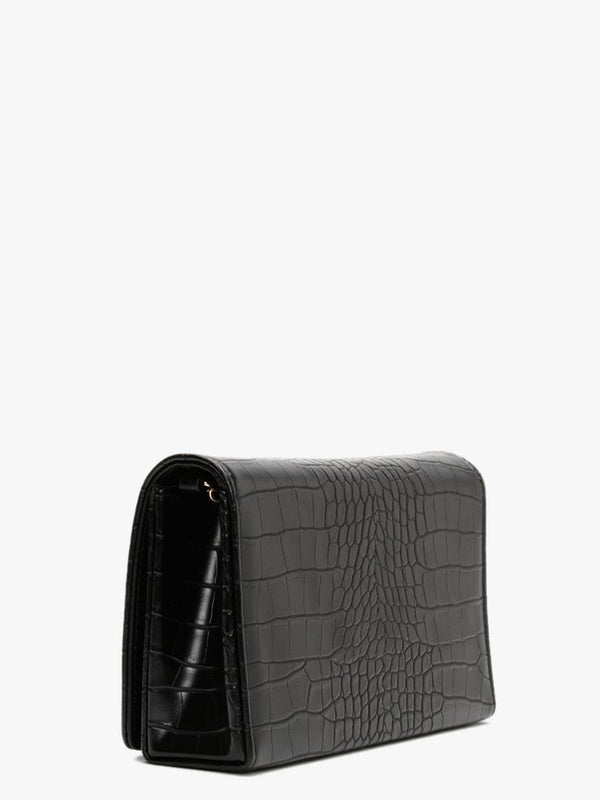 Croc Logo Black Cross-Body Bag