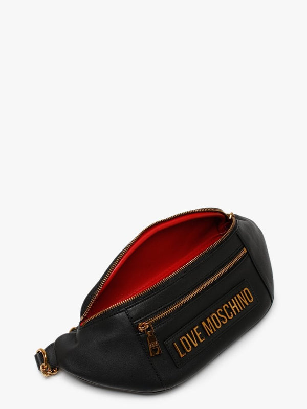Double Zip Black Belt Bag