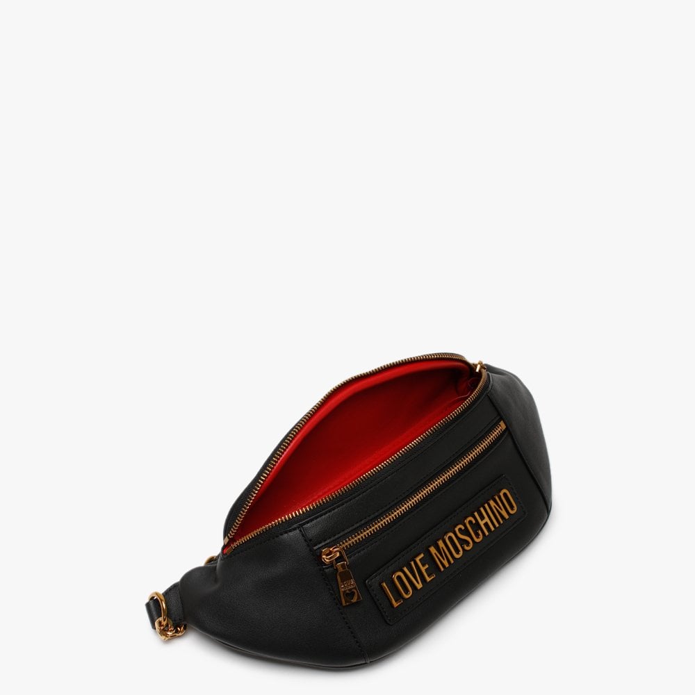Double Zip Black Belt Bag