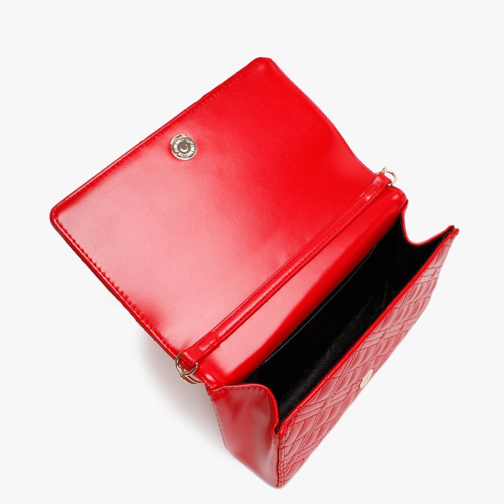 Diamond Check Red Evening Bag