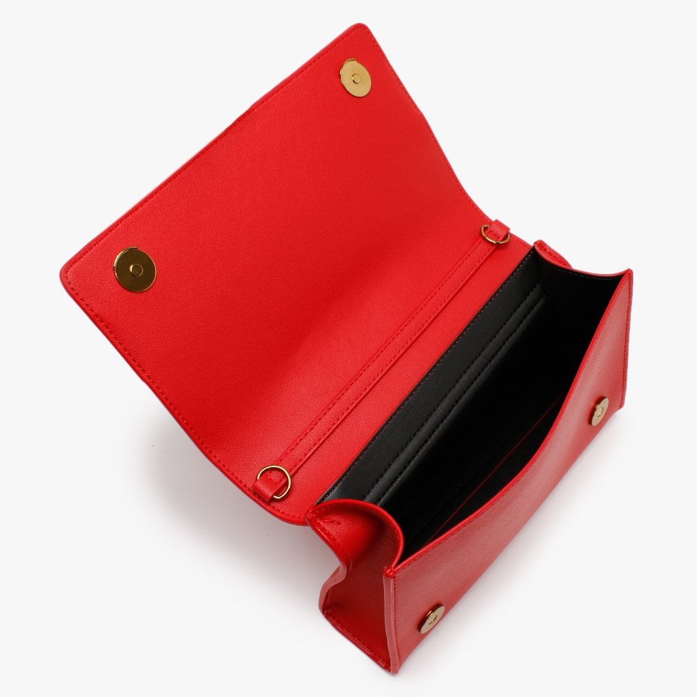 Square Chain Red Evening Bag