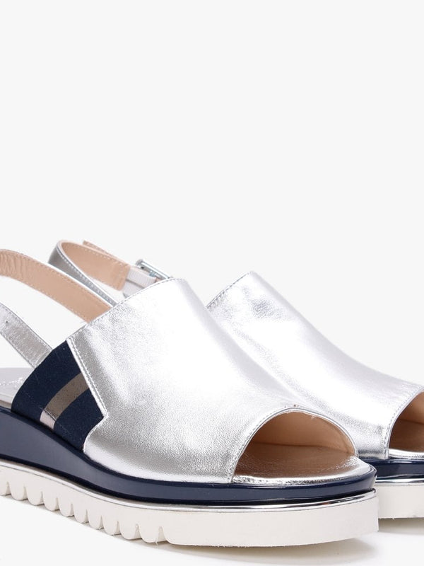 Rio Silver Metallic Leather Sandals