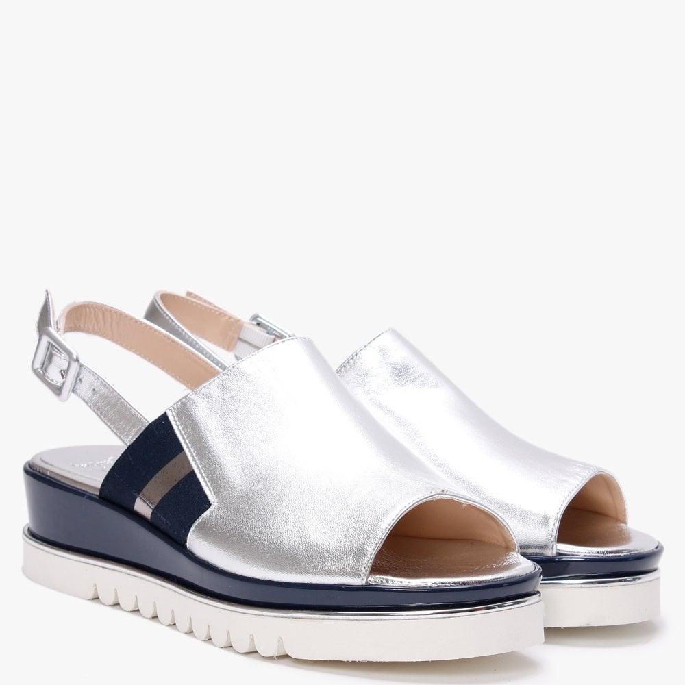 Rio Silver Metallic Leather Sandals