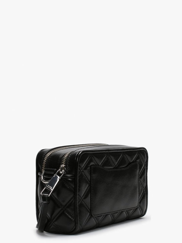 Quilted Softshot Black Leather Camera Bag