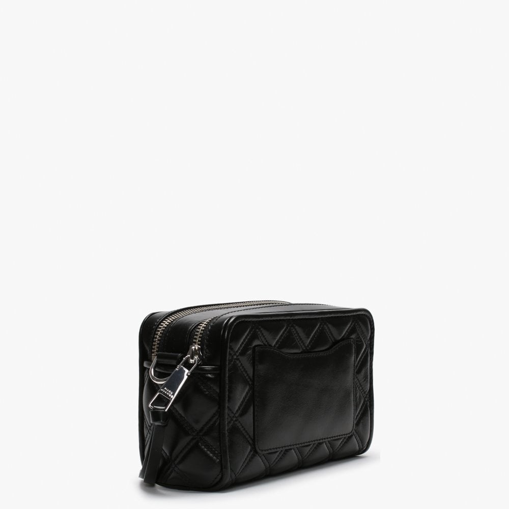 Quilted Softshot Black Leather Camera Bag