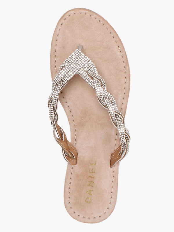 Zoya Silver Diamante Toe Post Sandals