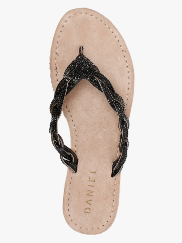 Zoya Black Diamante Toe Post Sandals
