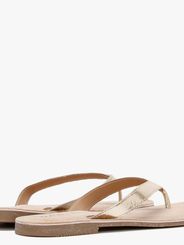 Zenda Gold Leather Toe Post Sandals