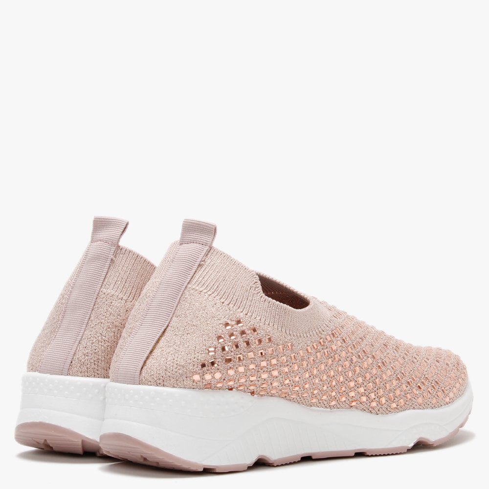 Beani Nude Diamond Embellished Trainers