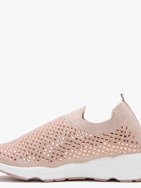 Beani Nude Diamond Embellished Trainers