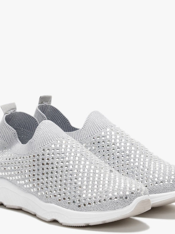 Beani Grey Diamond Embellished Trainers