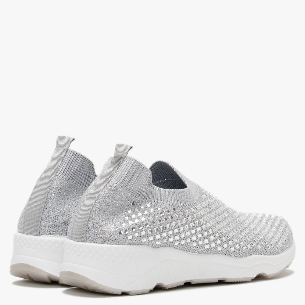 Beani Grey Diamond Embellished Trainers