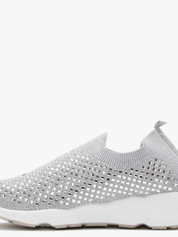 Beani Grey Diamond Embellished Trainers