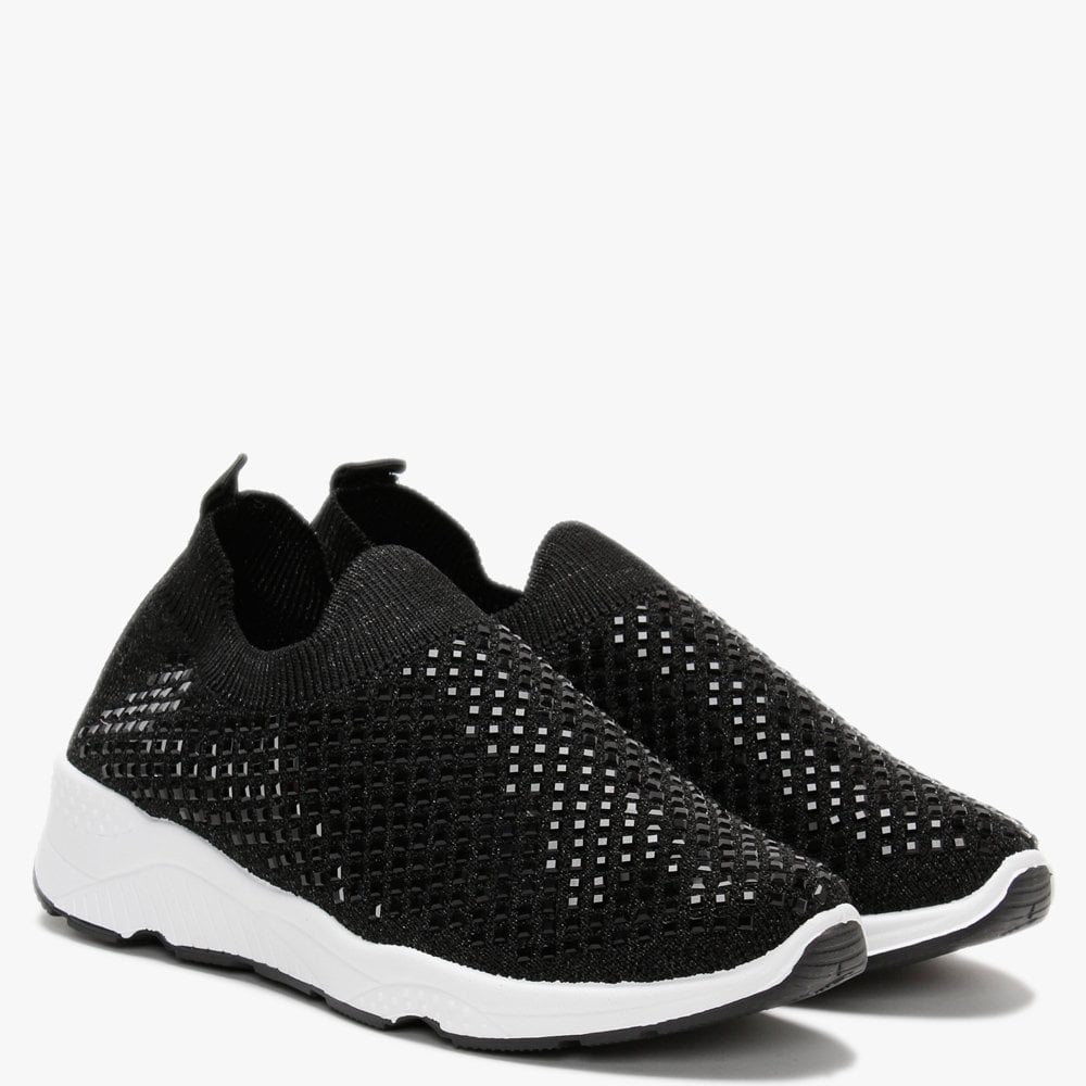 Beani Black Diamond Embellished Trainers