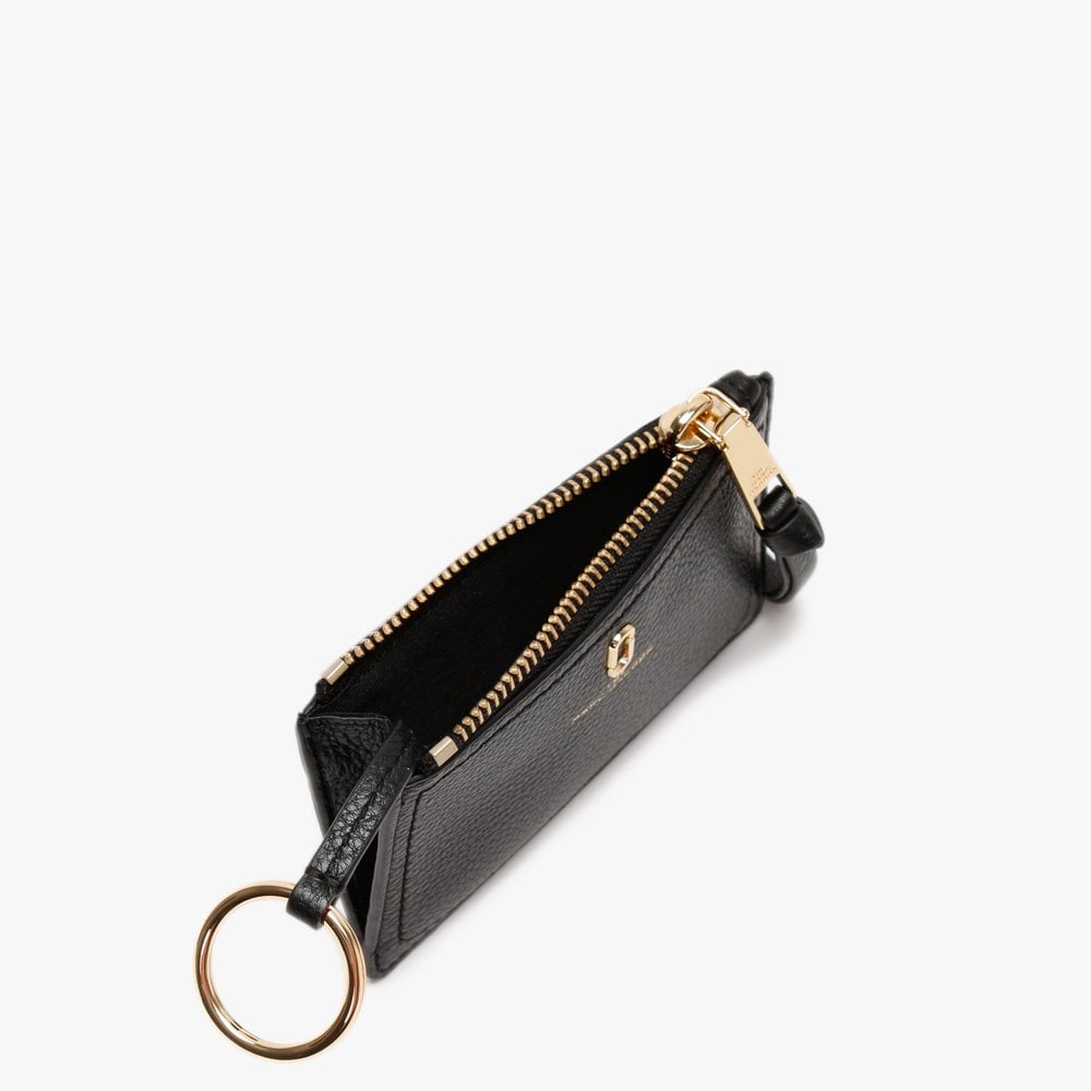 Softshot Top Zip Black Leather Multi Wallet
