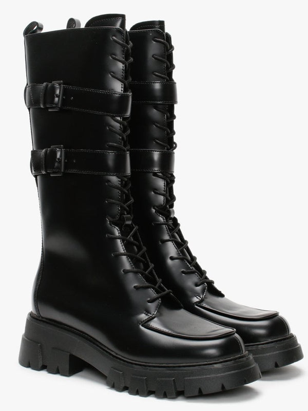 Loft Black Leather Calf Boots