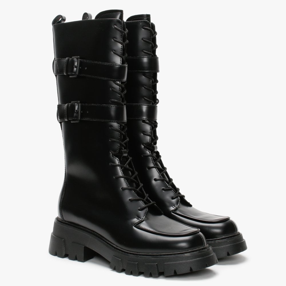 Loft Black Leather Calf Boots