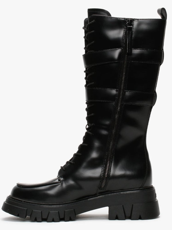 Loft Black Leather Calf Boots