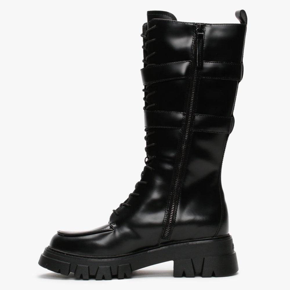 Loft Black Leather Calf Boots