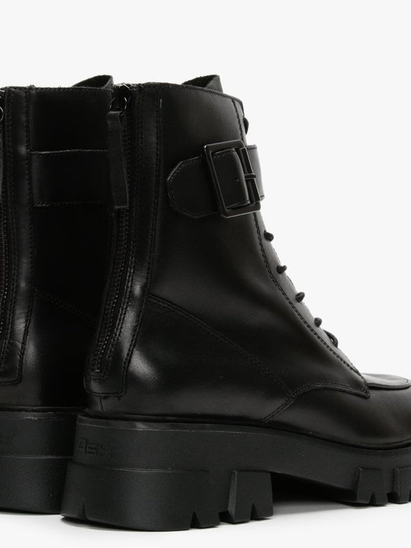 Lewis Black Leather Biker Boots