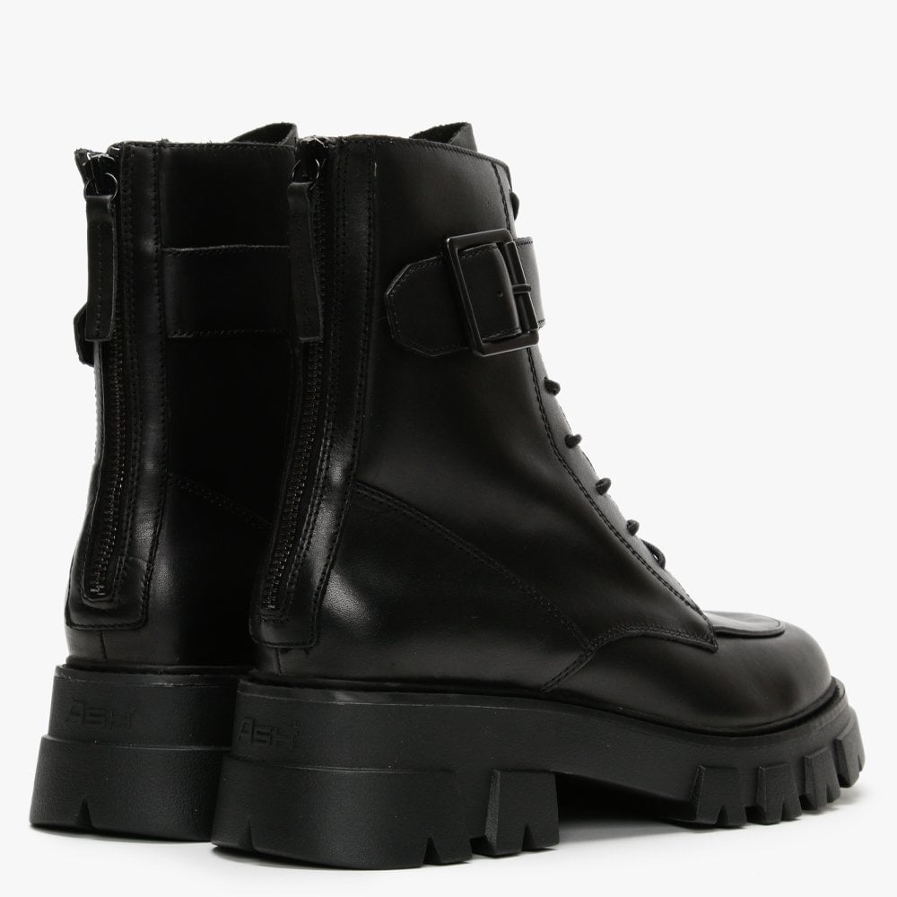 Lewis Black Leather Biker Boots