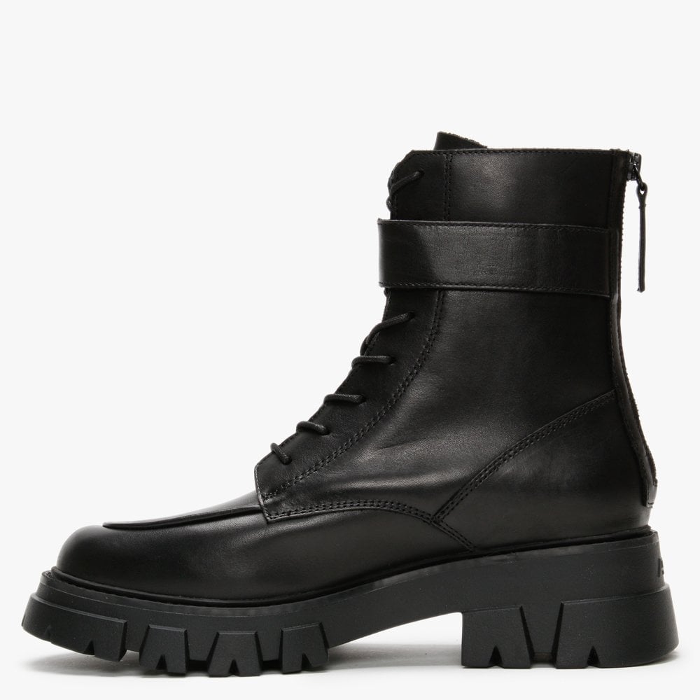 Lewis Black Leather Biker Boots