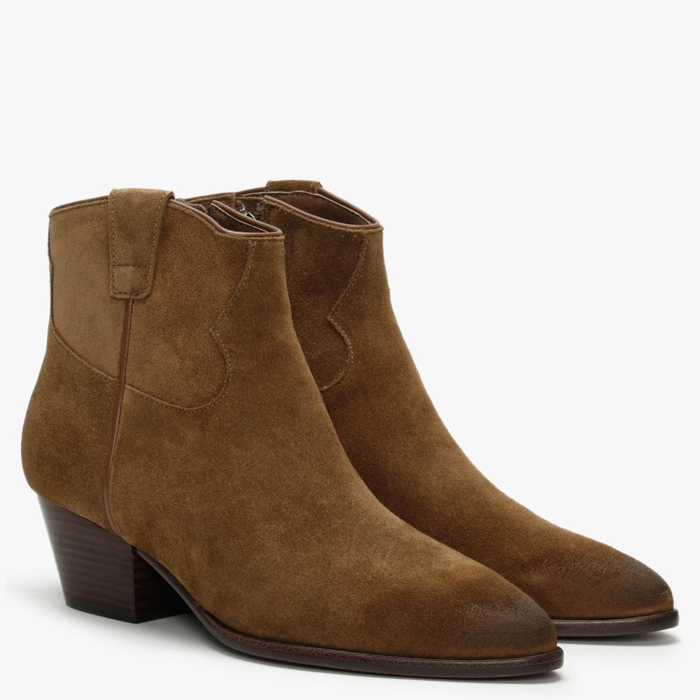 Houston Russet Suede Western Boots