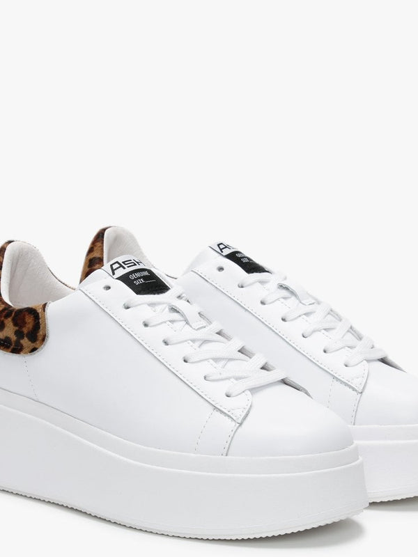 Moby White Leopard Trainers