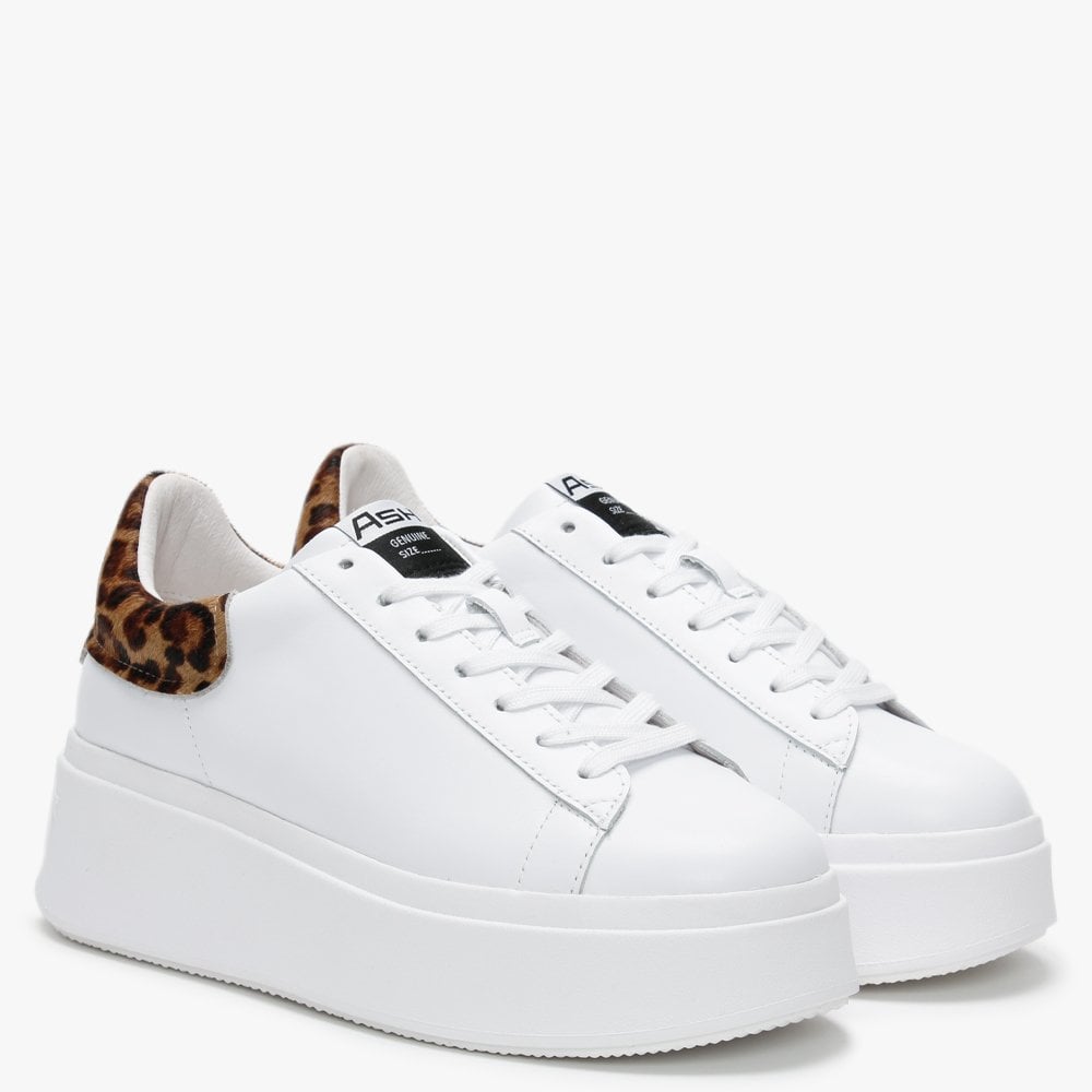 Moby White Leopard Trainers