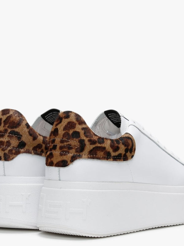 Moby White Leopard Trainers