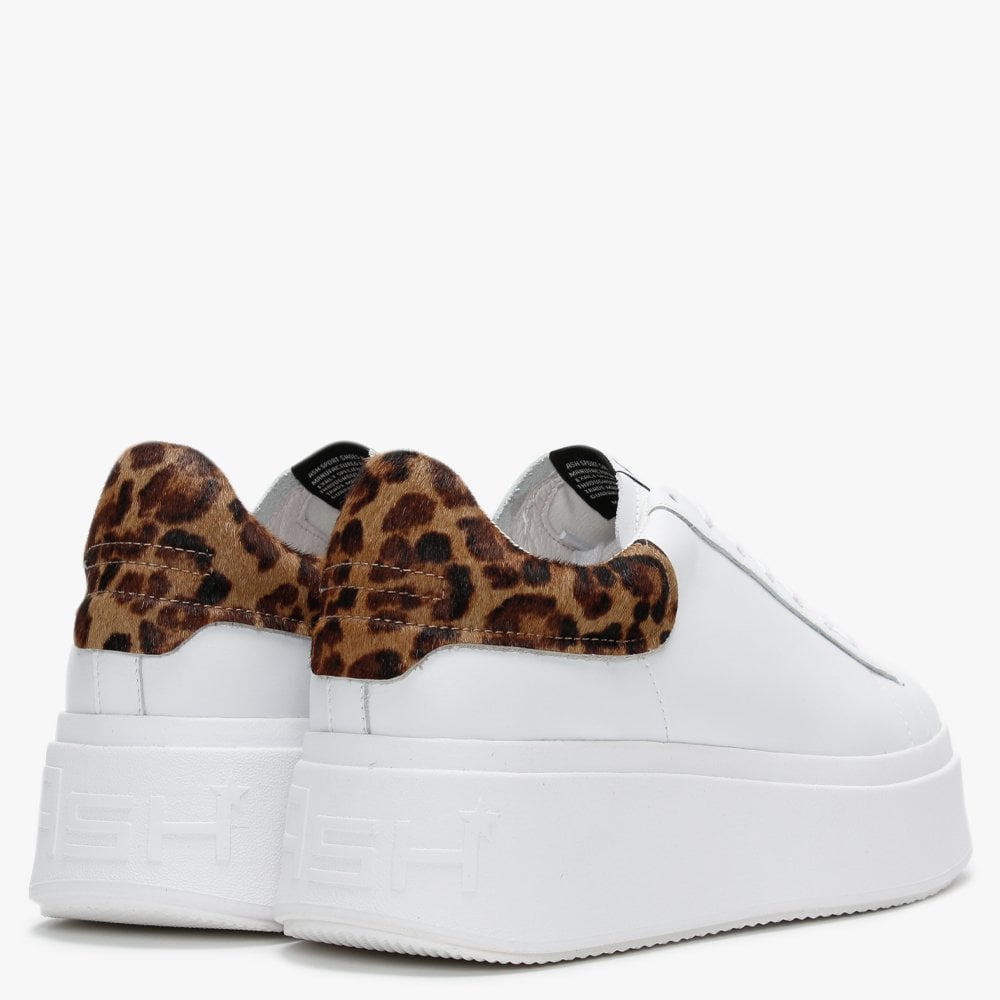 Moby White Leopard Trainers