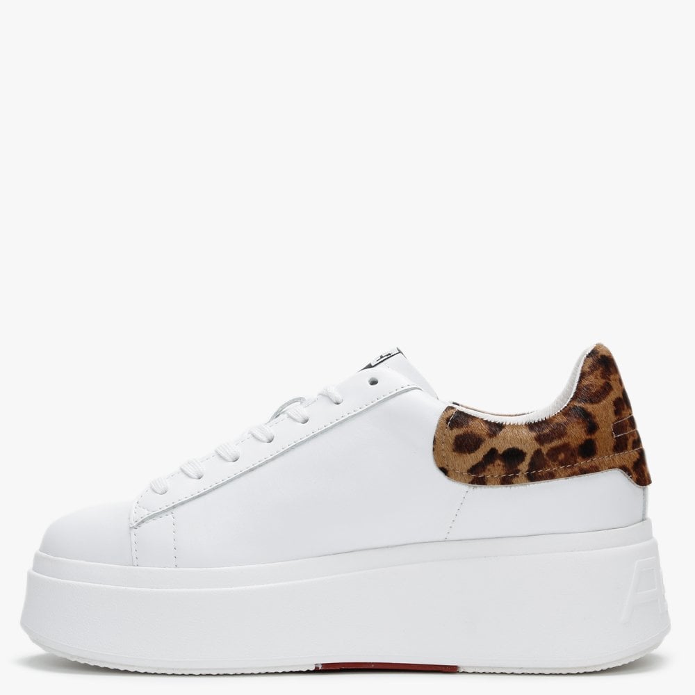 Moby White Leopard Trainers
