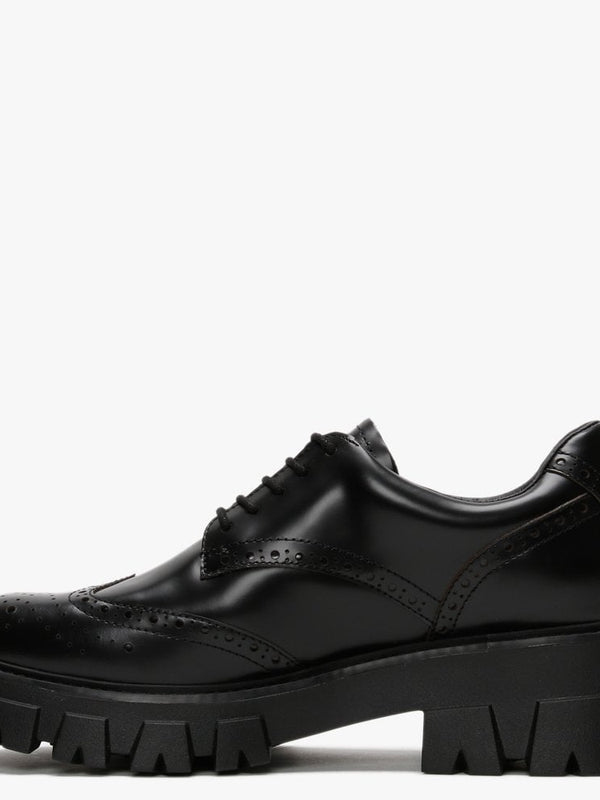 London Black Leather Lace Up Brogues