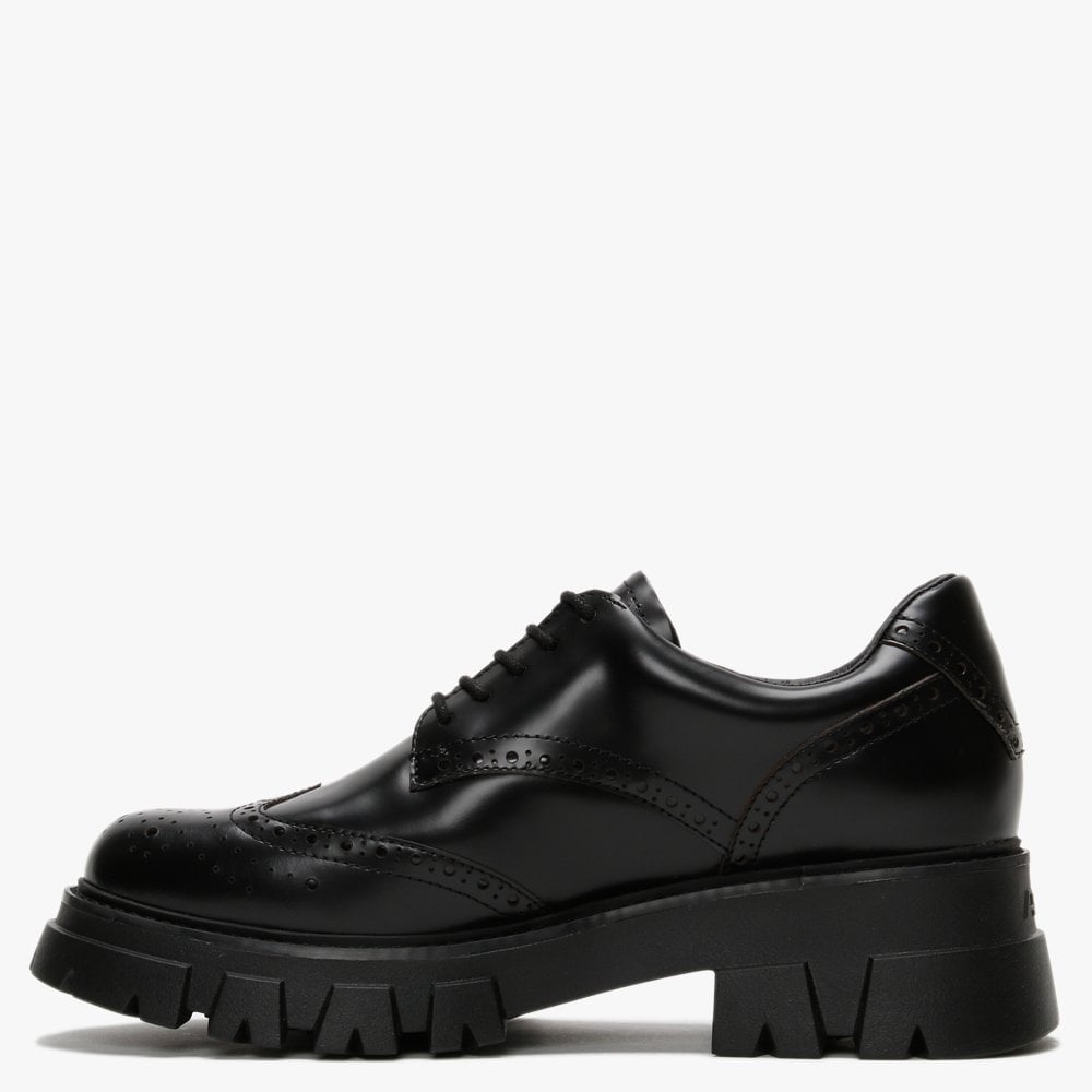 London Black Leather Lace Up Brogues